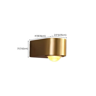 Contemporary Gold Cylinder Metal LED Vanity Sconce Zawala #size
