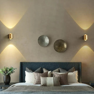 Contemporary Gold Cylinder Metal LED Vanity Sconce Zawala Image - 2