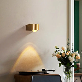 Contemporary Gold Cylinder Metal LED Vanity Sconce Zawala Image - 3