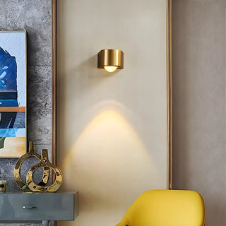 Contemporary Gold Cylinder Metal LED Vanity Sconce Zawala Image - 4