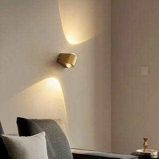 Contemporary Gold Cylinder Metal LED Vanity Sconce Zawala Image - 5