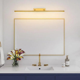 Contemporary Gold Linear LED Wall Mount Vanity Light Zawala Image - 1