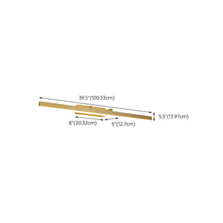 Contemporary Gold Linear LED Wall Mount Vanity Light Zawala Image - 13