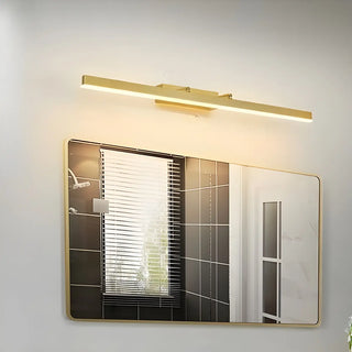 Contemporary Gold Linear LED Wall Mount Vanity Light Zawala Image - 3