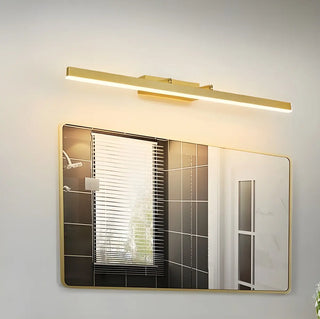 Contemporary Gold Linear LED Wall Mount Vanity Light Zawala Image - 5