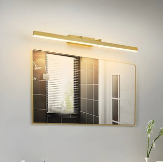 Contemporary Gold Linear LED Wall Mount Vanity Light Zawala Image - 6