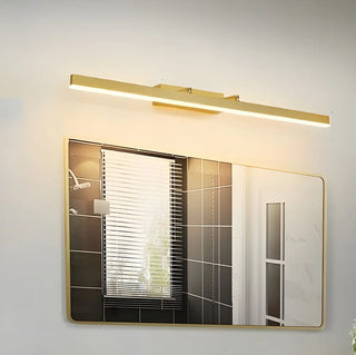 Contemporary Gold Linear LED Wall Mount Vanity Light Zawala Image - 7