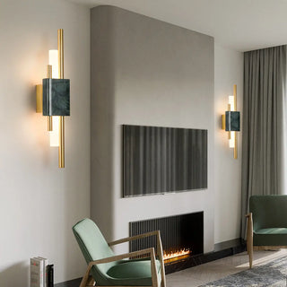 Contemporary Green Geometric Bedside Wall Light Zawala Image - 1