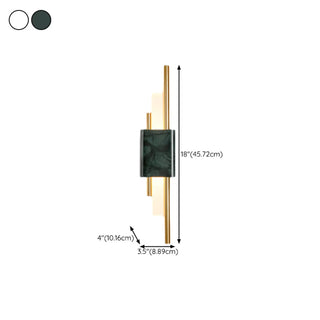 Contemporary Green Geometric Bedside Wall Light Zawala #size