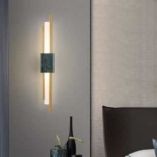 Contemporary Green Geometric Bedside Wall Light Zawala Image - 3