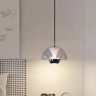 Contemporary Dome Bedroom Black LED Dimming Pendant Light Zawala Image - 1