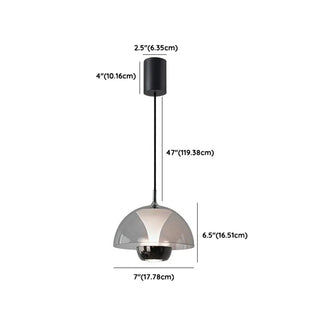 Contemporary Dome Bedroom Black LED Dimming Pendant Light Zawala #size