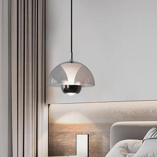 Contemporary Dome Bedroom Black LED Dimming Pendant Light Zawala Image - 2