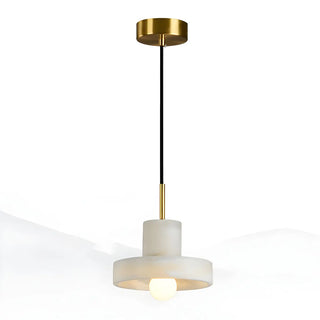 ZOWALA - Contemporary Alabaster Cylinder Bedroom Pendant Light Image - 10