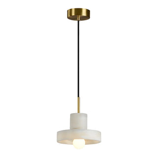 ZOWALA - Contemporary Alabaster Cylinder Bedroom Pendant Light Image - 11