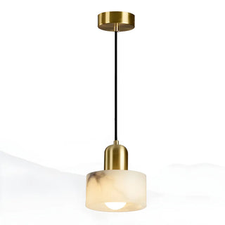 ZOWALA - Contemporary Alabaster Cylinder Bedroom Pendant Light Image - 12