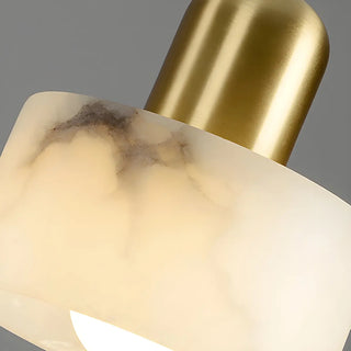 ZOWALA - Contemporary Alabaster Cylinder Bedroom Pendant Light Image - 15