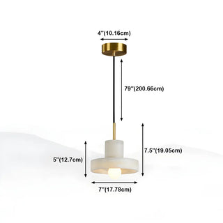 ZOWALA - Contemporary Alabaster Cylinder Bedroom Pendant Light Image - 18
