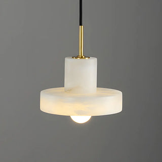 ZOWALA - Contemporary Alabaster Cylinder Bedroom Pendant Light Image - 7