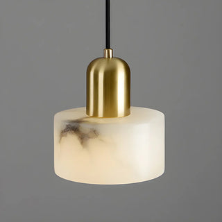 ZOWALA - Contemporary Alabaster Cylinder Bedroom Pendant Light Image - 8