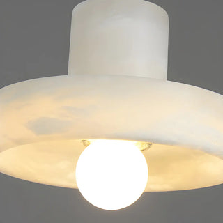 ZOWALA - Contemporary Alabaster Cylinder Bedroom Pendant Light Image - 9