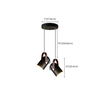 ZOWALA - Contemporary Leather Metal Cylinder Pendant Light Image - 13