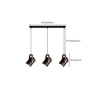 ZOWALA - Contemporary Leather Metal Cylinder Pendant Light Image - 14