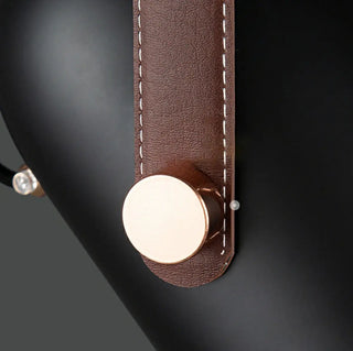 ZOWALA - Contemporary Leather Metal Cylinder Pendant Light Image - 9