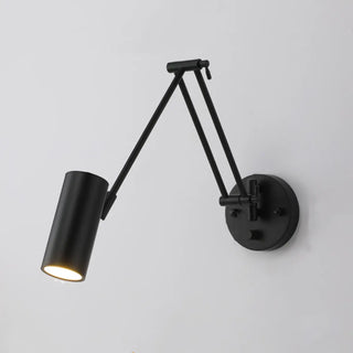 Contemporary Swing Arm Cone Bedroom Gold LED Wall Light Image - 3