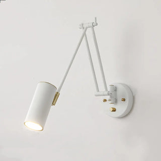 Contemporary Swing Arm Cone Bedroom Gold LED Wall Light Image - 4