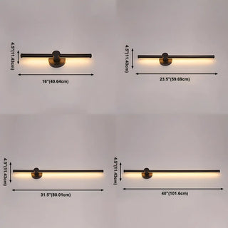 Contemporary Linear Metal LED Black Wall Light Large Image - 18