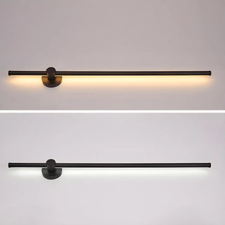 Contemporary Linear Metal LED Black Wall Light Large Image - 6