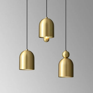 Contemporary Black Brass Bell Bedroom Pendant Light Zawala Image - 12