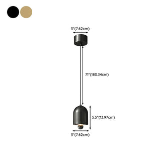 Contemporary Black Brass Bell Bedroom Pendant Light Zawala #size