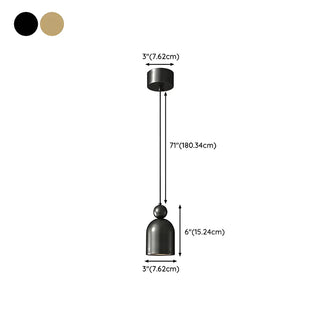 Contemporary Black Brass Bell Bedroom Pendant Light Zawala Image - 18