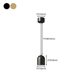 Contemporary Black Brass Bell Bedroom Pendant Light Zawala Image - 19