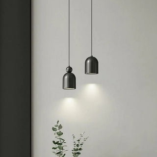 Contemporary Black Brass Bell Bedroom Pendant Light Zawala Image - 2