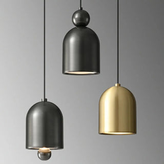 Contemporary Black Brass Bell Bedroom Pendant Light Zawala Image - 5