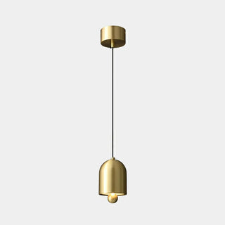 Contemporary Black Brass Bell Bedroom Pendant Light Zawala Image - 9