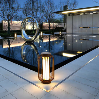 Creative Lantern Iron Outdoor Floor Table Lamp Bronze Zawala Image - 2
