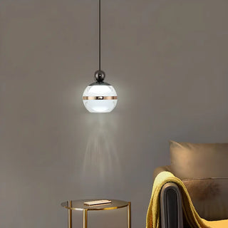 ZOWALA - Contemporary Ball Acrylic Bedroom Black Pendant Light Image - 2