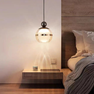 ZOWALA - Contemporary Ball Acrylic Bedroom Black Pendant Light Image - 3