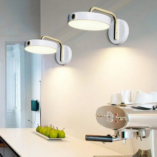 Contemporary Adjustable Round Metal LED Wall Sconce Zawala Image - 18