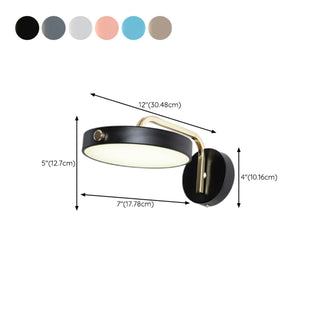 Contemporary Adjustable Round Metal LED Wall Sconce Zawala #size