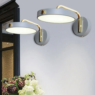 Contemporary Adjustable Round Metal LED Wall Sconce Zawala Image - 5