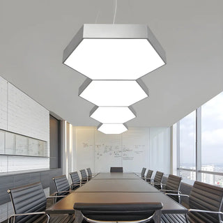 Contemporary Hexagon Metal Black Indoor Pendant Light Zawala Image - 13