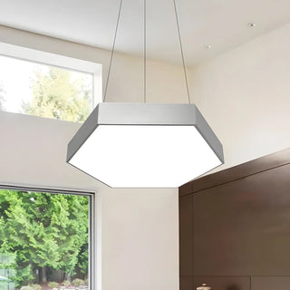 Contemporary Hexagon Metal Black Indoor Pendant Light Zawala Image - 14