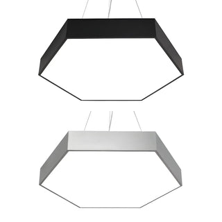 Contemporary Hexagon Metal Black Indoor Pendant Light Zawala Image - 12