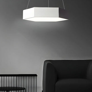 Contemporary Hexagon Metal Black Indoor Pendant Light Zawala Image - 18
