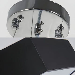 Contemporary Hexagon Metal Black Indoor Pendant Light Zawala Image - 15